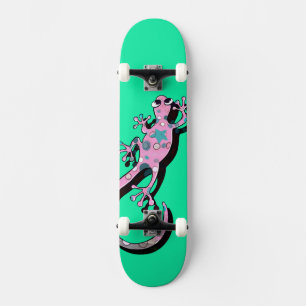 Farbige Gecko-Illustration Süße minimale Eidechs Skateboard
