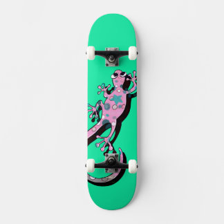 Farbige Gecko-Illustration | Süße minimale Eidechs Skateboard