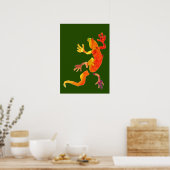 Farbige Geckos Öko-Aquarellbilder Poster (Küche)