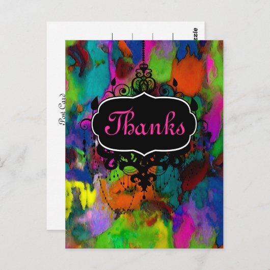 Farbige Gedanken ~ Postkarte / Einladungen (Vorne/Hinten)