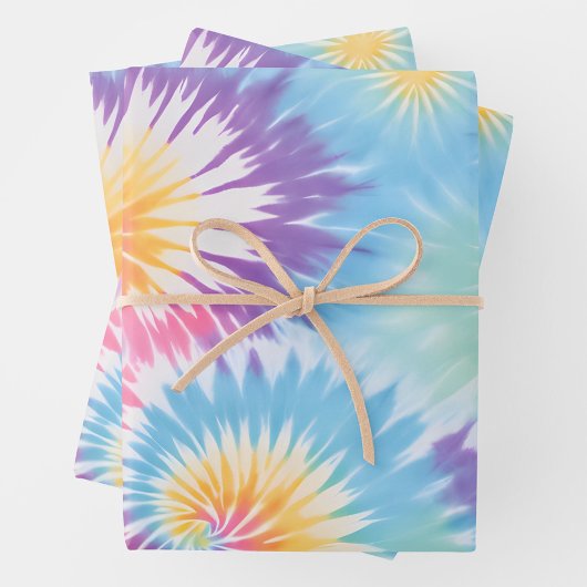 Farbige Gefärbte Krawatte Art Wrapping Paper Sheet Geschenkpapier Set