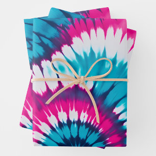 Farbige Gefärbte Krawatte Art Wrapping Paper Sheet Geschenkpapier Set