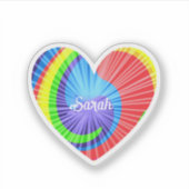 Farbige Gefärbte Krawatte Herzstück Kissen Kissen Aufkleber (Vorderseite)