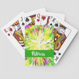 Farbige gefärbte Krawatte individuelle Name Muster Spielkarten