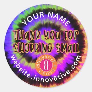 Farbige Gefärbte Krawatte Innov8tive + Posh Label Runder Aufkleber