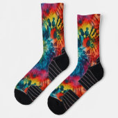 Farbige Gefärbte Krawatte Multi-Farb Socken (Links)