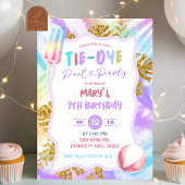 Farbige Gefärbte Krawatte Pool Party Einladung