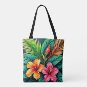 Farbige Gefühle: Abstraktes Gesicht Tasche (Rückseite)