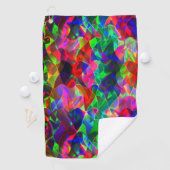 Farbige gekrümmte Dreiecke oder bunte Wellen. Golfhandtuch (Insitu)