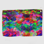 Farbige gekrümmte Dreiecke oder bunte Wellen. Golfhandtuch (Horizontal)