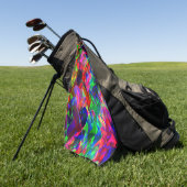 Farbige gekrümmte Dreiecke oder bunte Wellen. Golfhandtuch (Gras)