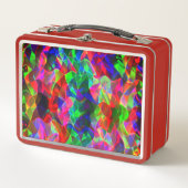 Farbige gekrümmte Dreiecke oder bunte Wellen. Metall Brotdose (Vorderseite)