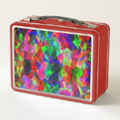 Farbige gekrümmte Dreiecke oder bunte Wellen. Metall Brotdose (Rückseite)