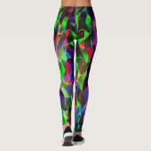 Farbige gekrümmte Dreiecke oder Wellen, dunkelste. Leggings (Rückseite)