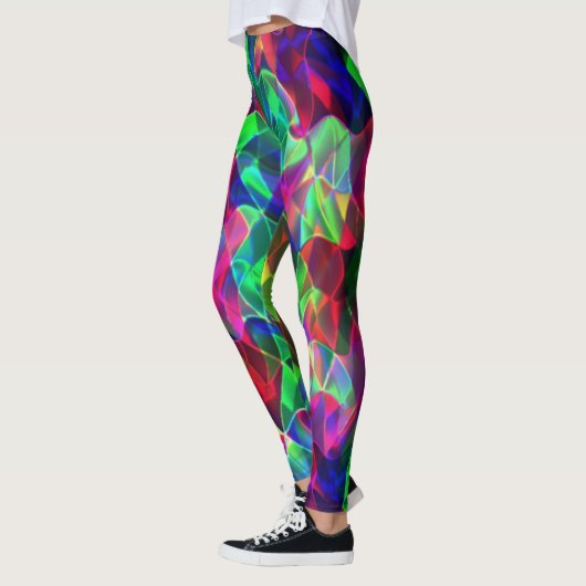 Farbige gekrümmte Dreiecke oder Wellen, dunkelste. Leggings (Links)