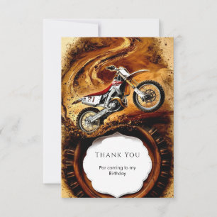 Farbige Geländefahrräder Kinder Motorrad Geburtsta Dankeskarte