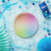 Farbige gelbe Orange Blau Grün Rosa Lila Pappteller (Party)