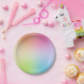 Farbige gelbe Orange Blau Grün Rosa Lila Pappteller (Party)