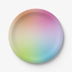 Farbige Gelbe Orange Blaue Grüne Rosa Rote Violett Pappteller
