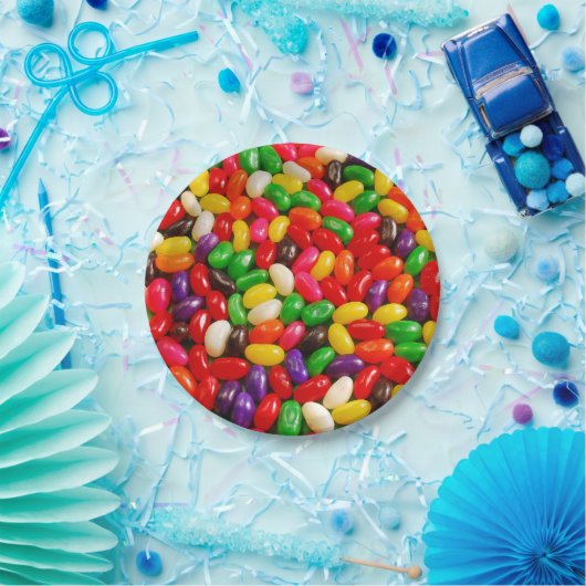 Farbige Geleebohnenkuchen Pappteller (Party)