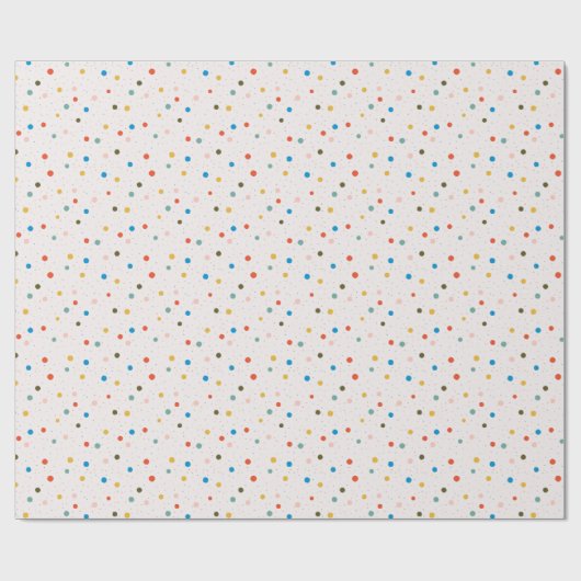 Farbige gemalte Punkte und Konfetti  Geschenkpapier (Flach)