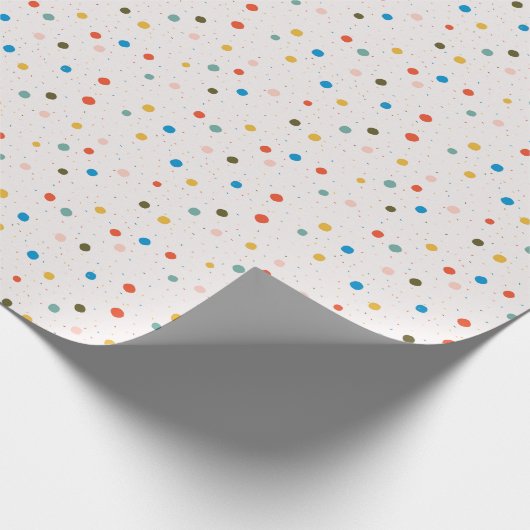 Farbige gemalte Punkte und Konfetti  Geschenkpapier (Ecke)