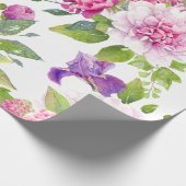 Farbige gemischte Blume Bouquet Peony & Lily Geschenkpapier (Ecke)