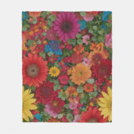 Farbige gemischte Blume Fleecedecke