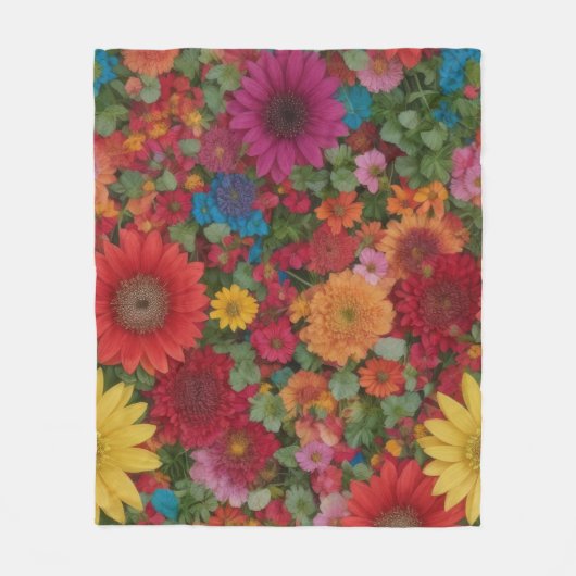 Farbige gemischte Blume Fleecedecke (Vorderseite)