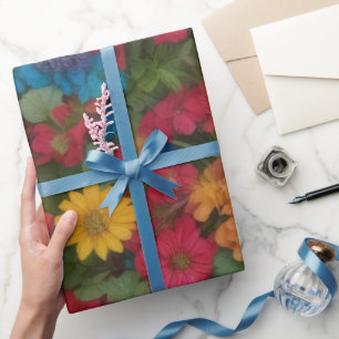 Farbige gemischte Blume Geschenkpapier