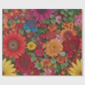 Farbige gemischte Blume Geschenkpapier (Flach)