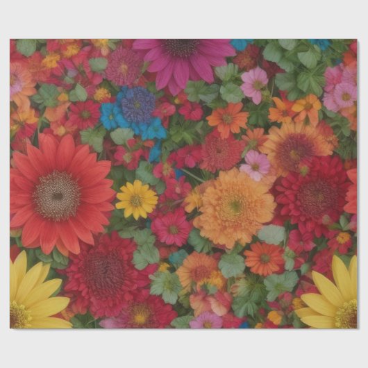 Farbige gemischte Blume Geschenkpapier (Flach)