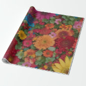 Farbige gemischte Blume Geschenkpapier (Ungerollt)