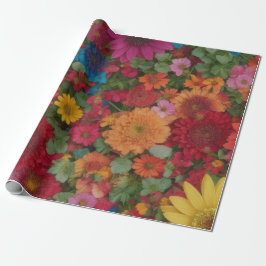 Farbige gemischte Blume Geschenkpapier