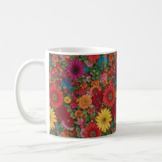 Farbige gemischte Blume Kaffeetasse (Links)