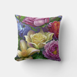 Farbige gemischte Blume, Retro Moderne Springtime Kissen