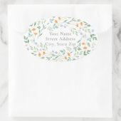 Farbige, gemischte Blumenrahmen Ovaler Aufkleber (Tasche)