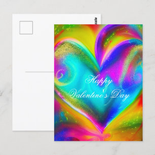 Farbige gemischte Herz-Valentinsgruß Postkarte