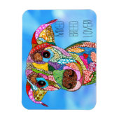 Farbige gemischte Rasse Hund Lover Magnet 3"x4" (Vertikal)