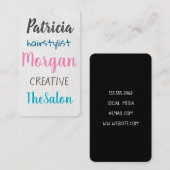 Farbige gemischte Schriftart | Hintergrund Visitenkarte (Vorne/Hinten)