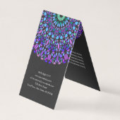 Farbige Gemstone Mandala Business Card Visitenkarten (Rückseite)
