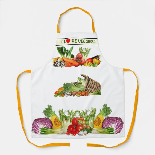 Farbige Gemüse I Liebe Veggies Custom Text Schürze (Vorderseite)