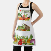 Farbige Gemüse in Liebe Veggies Custom Text Schürze (InSitu)