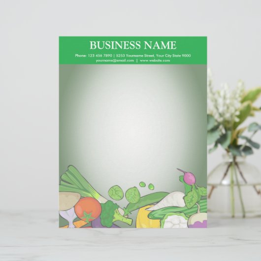 Farbige Gemüse| Lebensmittelgeschäft Briefkopf (Stehend Vorderseite)