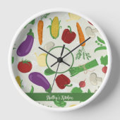 Farbige Gemüse Wall Clock Uhr (Vorderseite)