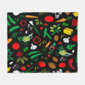 Farbige Gemüsesymbole Fleecedecke (Vorderseite (Horizontal))