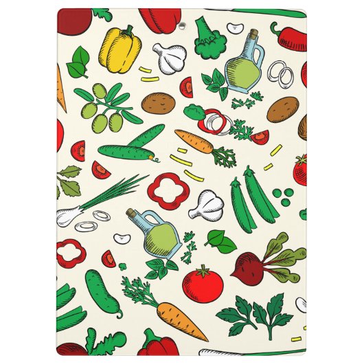 Farbige Gemüsesymbole Klemmbrett (Rückseite)