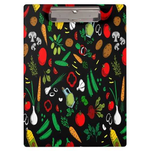 Farbige Gemüsesymbole Klemmbrett (Vorderseite)