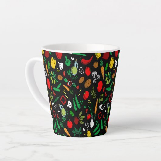 Farbige Gemüsesymbole Milchtasse (Linke Ecke)