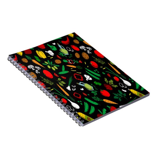 Farbige Gemüsesymbole Notizblock (Rechte Seite)